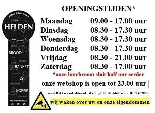 Openingstijden winkel