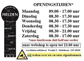 OPENINGSTIJDEN WINKEL