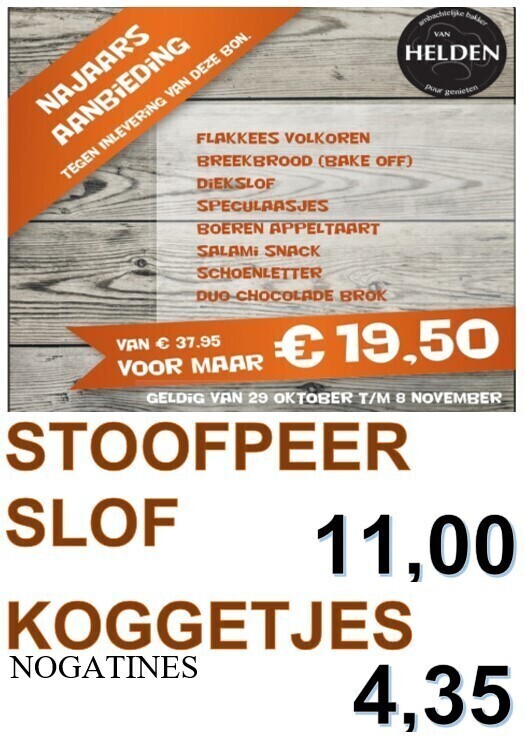 AANBIEDINGEN  t/m 1 NOVEMBER