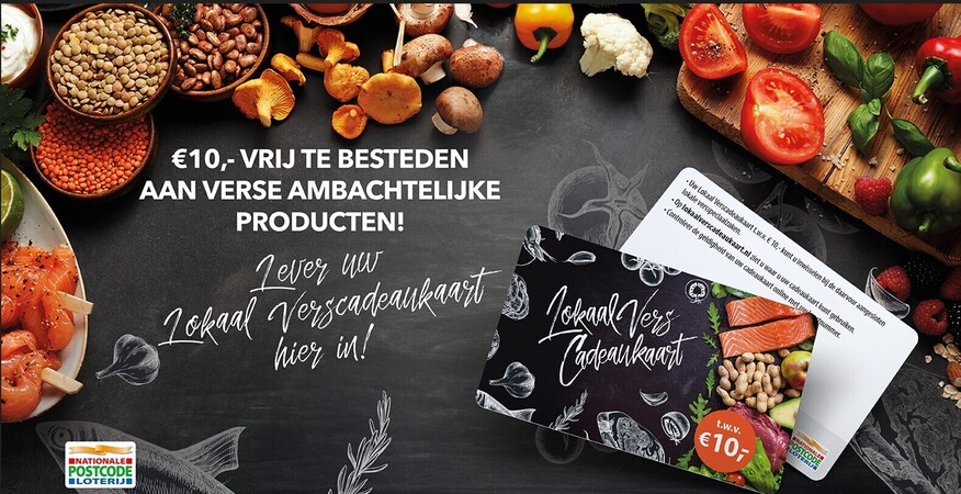 vanaf 1 december 2024  accepteren we diverse postcode loterij kaarten.
